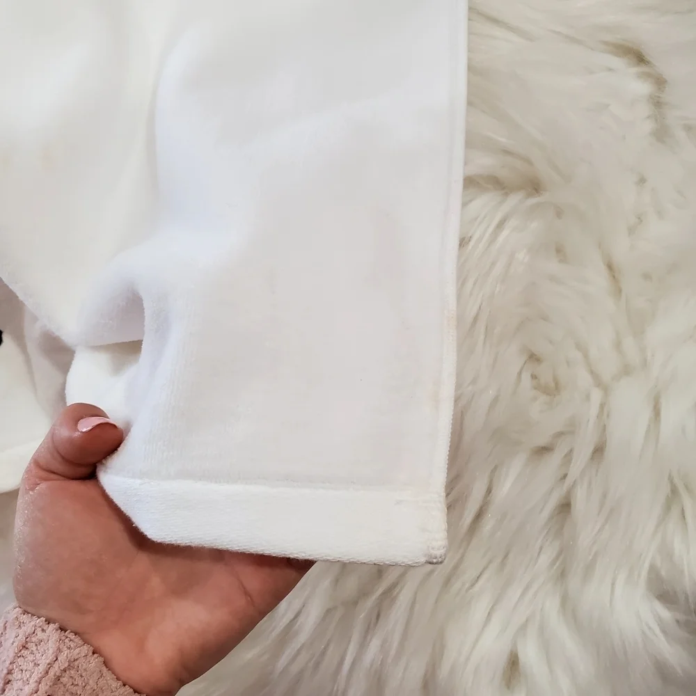 White Towels with Embroidered 'Hello Gorgeous'